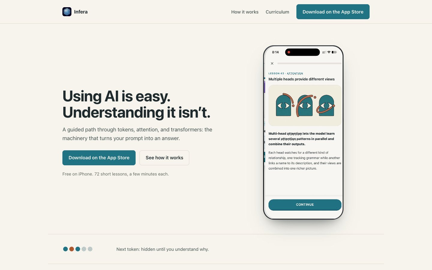 Infera landing: Using AI is easy. Understanding it isn't.