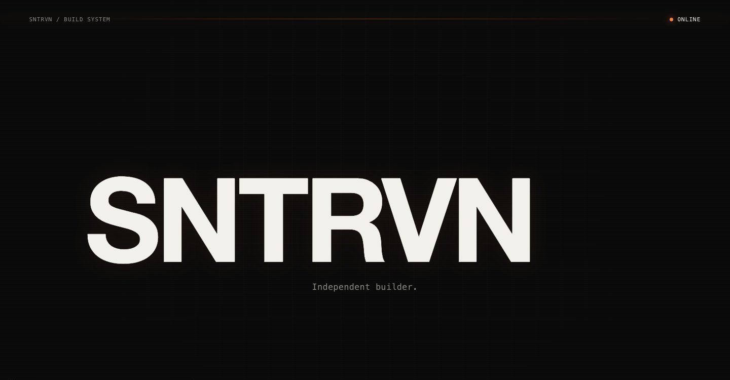 SNTRVN studio site: Independent builder.