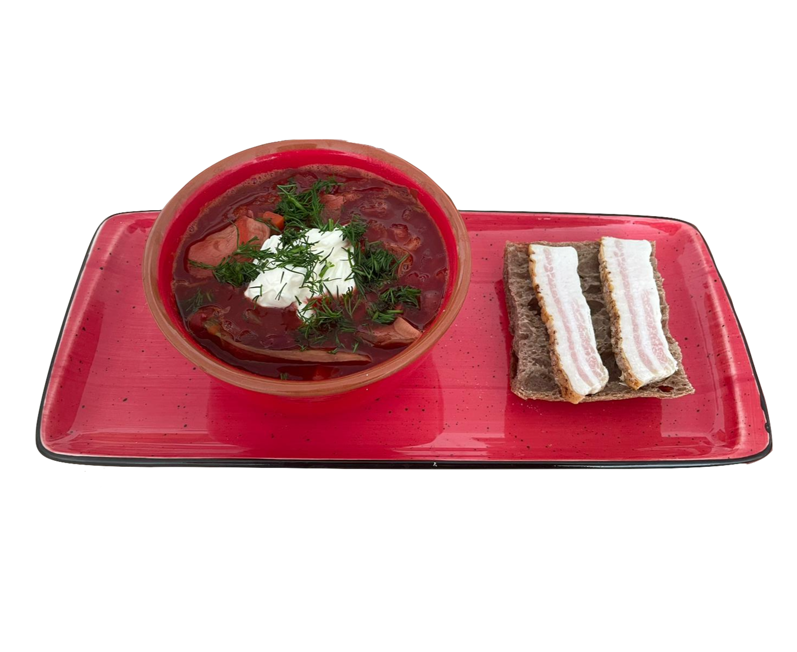 Bowl of Ukrainian borsch